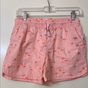 Pink Flamingo Print Girls Shorts